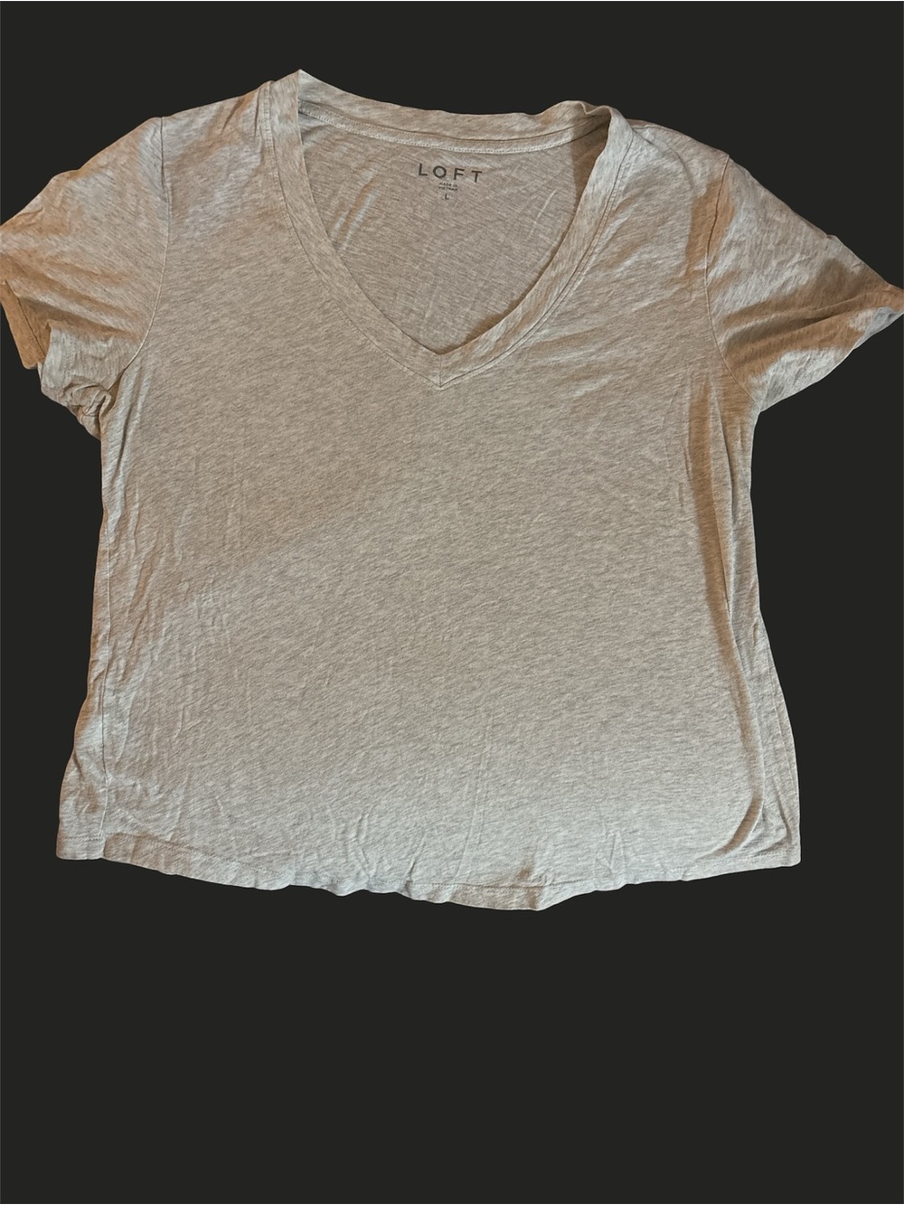 🎉BOGO 1/2 🎉LOFT Women's Heather Light Gray V-Neck Short Sleeve Tee